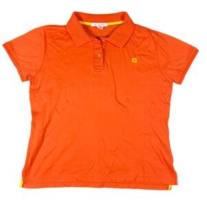 Anne Klein Sport Peach Short Sleeve Polo Shirt Women's Size Small Chest Logo